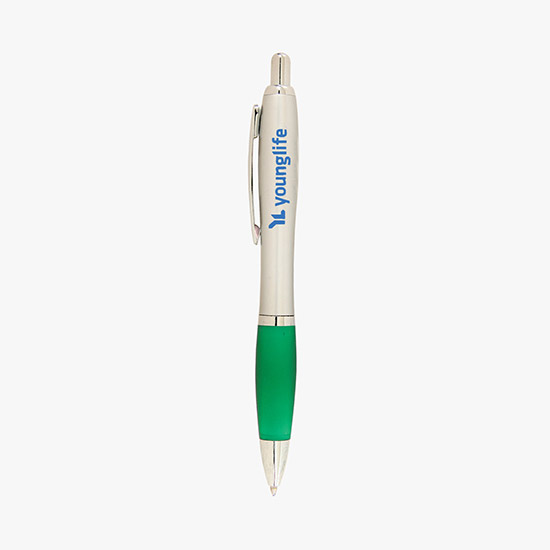 Curvy Ballpoint Pen - Metallic Barrel - 24-Hour Production