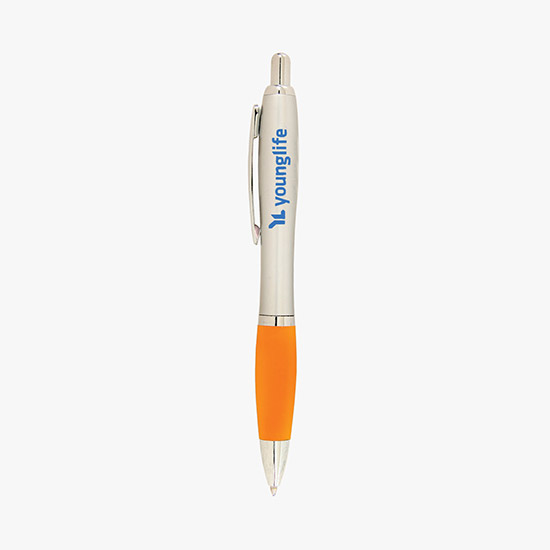 Curvy Ballpoint Pen - Metallic Barrel - 24-Hour Production