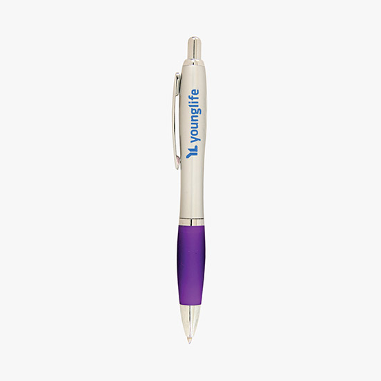 Curvy Ballpoint Pen - Metallic Barrel - 24-Hour Production