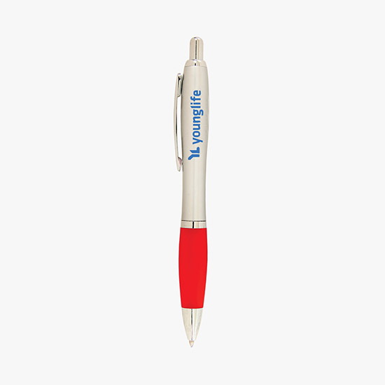 Curvy Ballpoint Pen - Metallic Barrel - 24-Hour Production