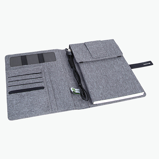 Binghamton Recycled Padfolio with Wireless Phone Charger