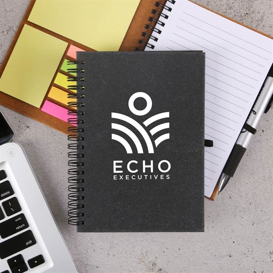 5 x 7 Bonded Leather FSC Spiral Notebook with Sticky Notes and Flags