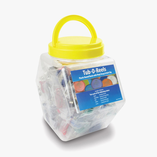 Tub-o-Reels Assorted Bulk Badge Reels - Blank - Tub of 100
