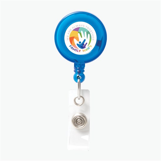 1-1/4 Economy Full Color Translucent Badge Reel