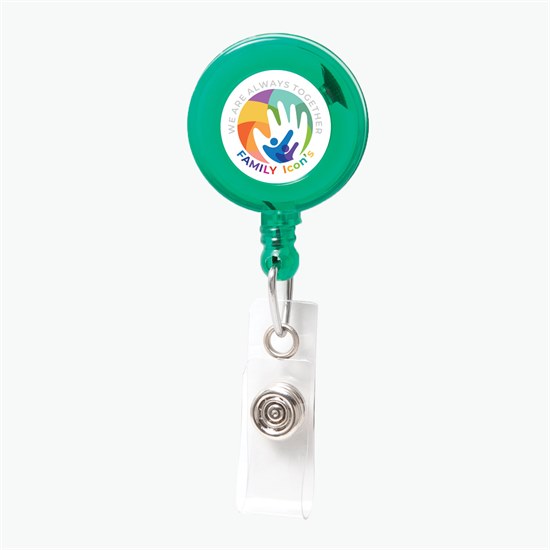 1-1/4 Economy Full Color Translucent Badge Reel