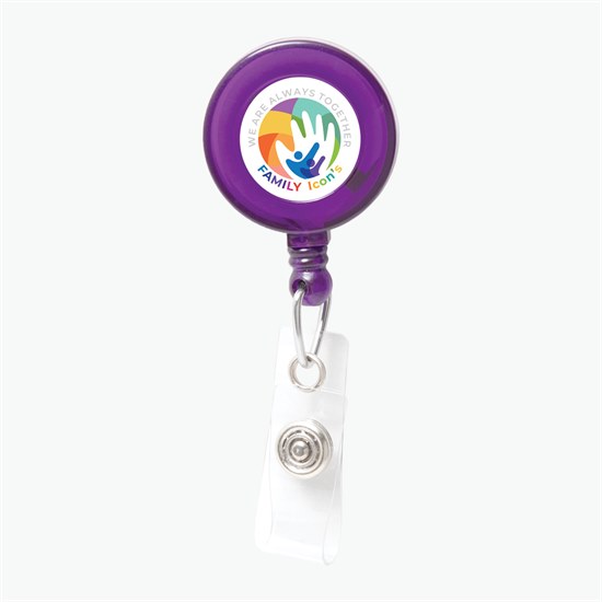 1-1/4 Economy Full Color Translucent Badge Reel