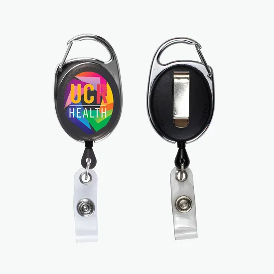 Premium Choice Retractable Carabiner Style Badge Reel - Full Color