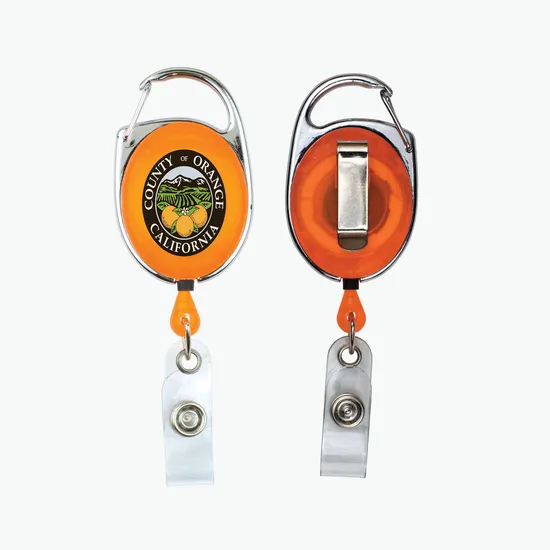 Premium Choice Retractable Carabiner Style Badge Reel - Full Color