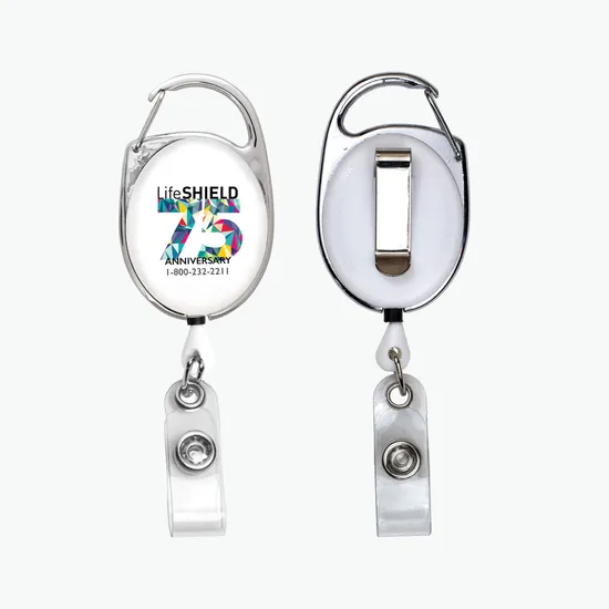 Premium Choice Retractable Carabiner Style Badge Reel - Full Color