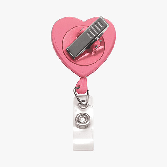 Heart Shaped Awareness Ribbon Badge Reel