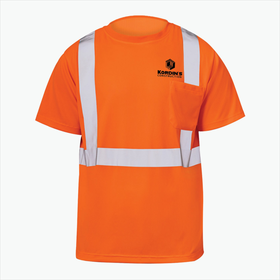 Short-Sleeve ANSI 107 Class 2 Safety T-Shirt with Pocket