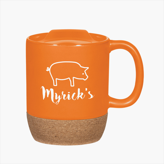 14 oz. Cork Base Ceramic Mug