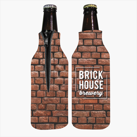 Full Color Zipper Bottle Coolie 
