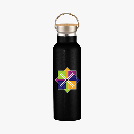 21 oz Tipton Stainless Insulated Bottle with Bamboo Lid - Full Color