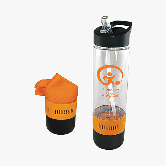 17 oz Co-Poly Bottle with Cooling Towel - 24-Hour Production