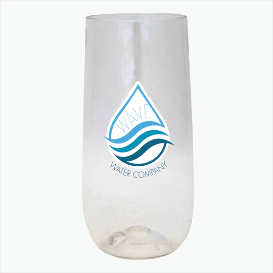 10 oz Plastic Stemless Champagne Flute - Full Color