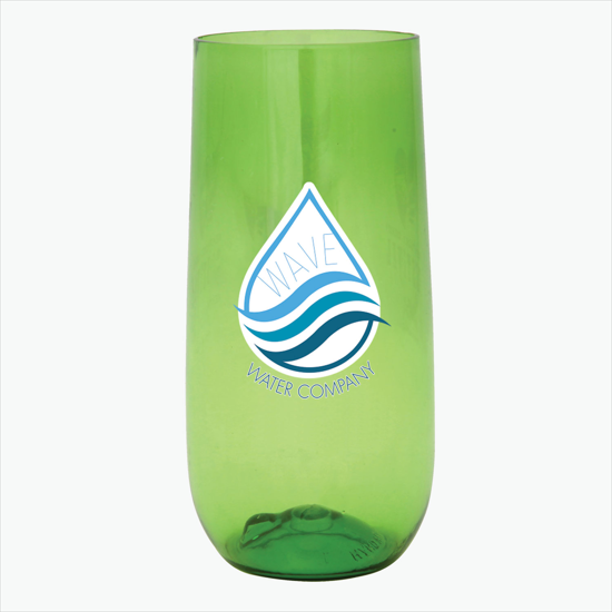 10 oz Plastic Stemless Champagne Flute - Full Color