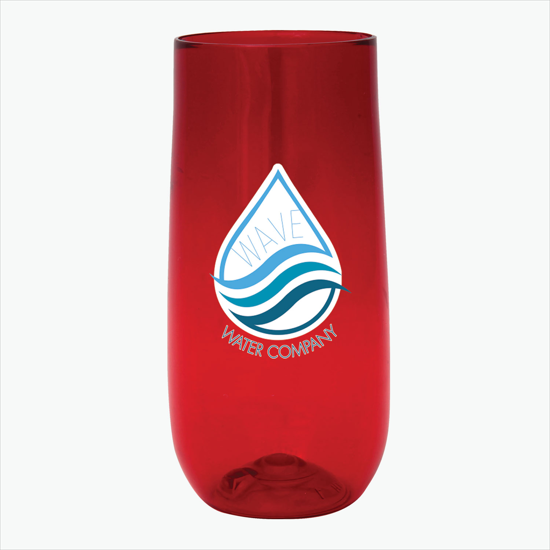 10 oz Plastic Stemless Champagne Flute - Full Color