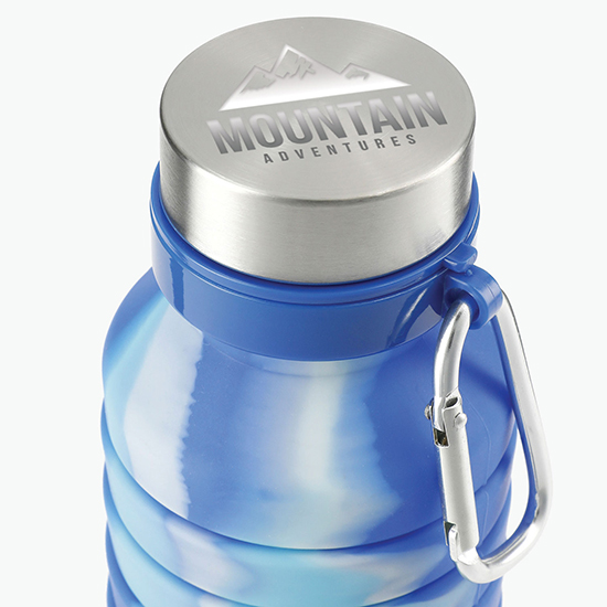 Tie-Dye Zigoo Silicone Collapsible Bottle - 18oz - Engraved - 24-Hour Production