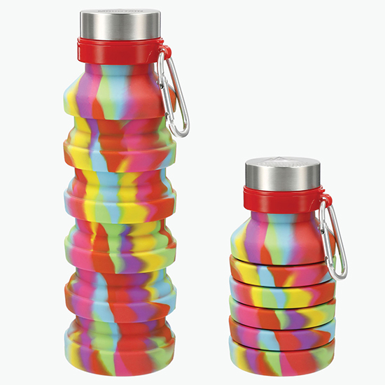 Tie-Dye Zigoo Silicone Collapsible Bottle - 18oz - Engraved