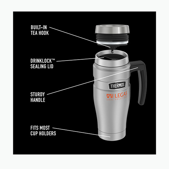 16 oz Thermos® King Stainless Steel Travel Mug - Engraved - 24-Hour Production