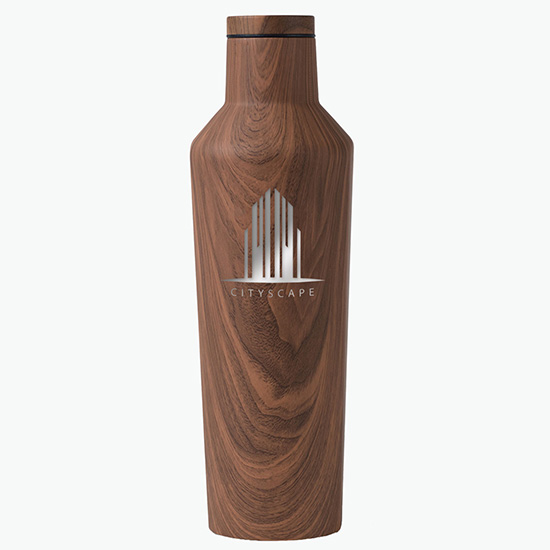 16 oz CORKCICLE® Canteen - Woodgrain - Engraved - 24-Hour Production