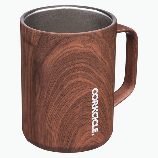 16 oz CORKCICLE® Coffee Mug - Woodgrain - Engraved