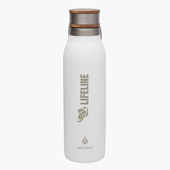 Manna™ Ascend Vacuum Bottle with Wood Lid - 18 oz - Engraved