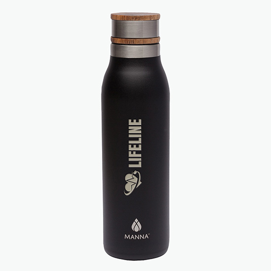 Manna™ Ascend Vacuum Bottle with Wood Lid - 18 oz - Engraved