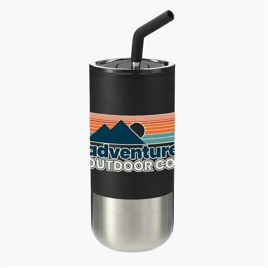 Lagom Tumbler with Stainless Straw - 16 oz - Full Color