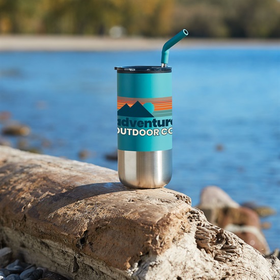 Lagom Tumbler with Stainless Straw - 16 oz - Full Color