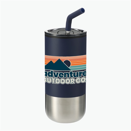 Lagom Tumbler with Stainless Straw - 16 oz - Full Color