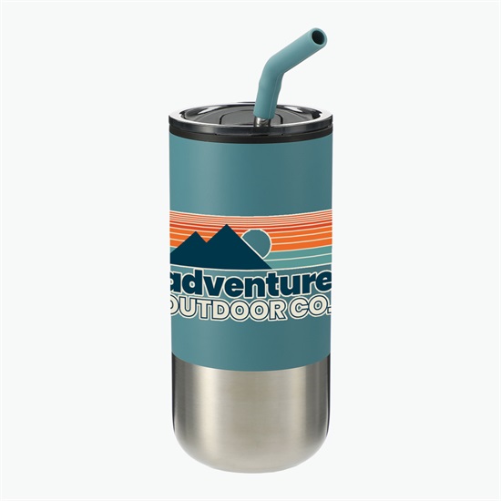 Lagom Tumbler with Stainless Straw - 16 oz - Full Color