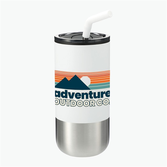 Lagom Tumbler with Stainless Straw - 16 oz - Full Color
