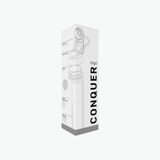 24 oz h2go Conquer Vacuum Bottle - Foil
