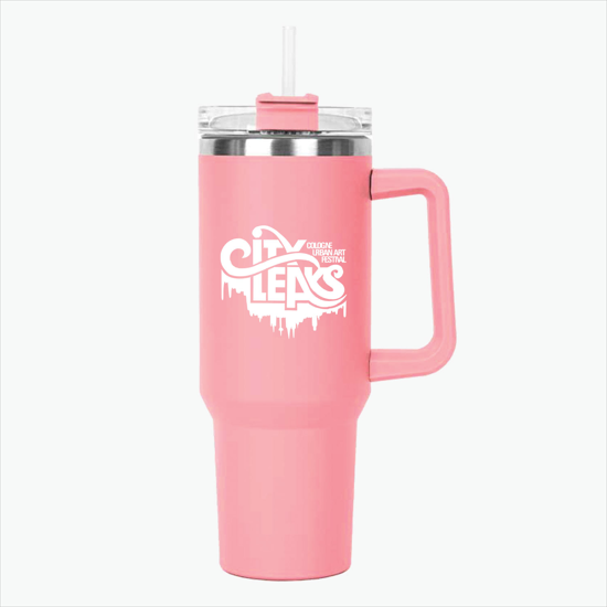 40 oz Hippo Insulated Mug with Straw