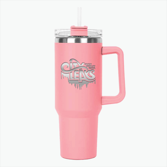 40 oz Hippo Insulated Mug with Straw - Engraved