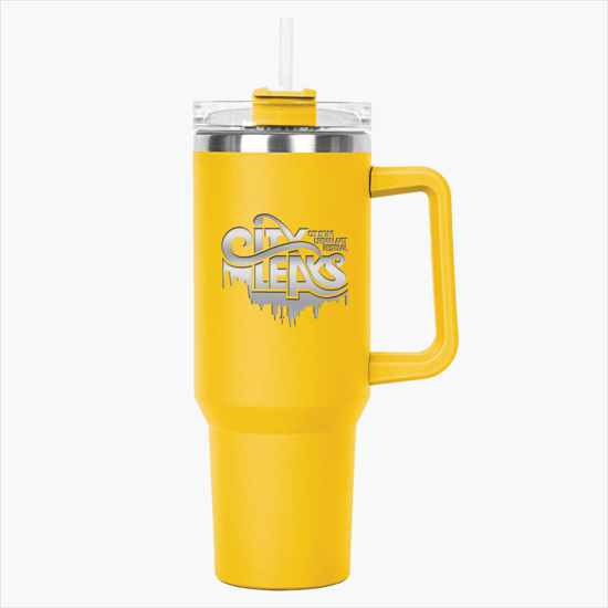40 oz Hippo Insulated Mug with Straw - Engraved