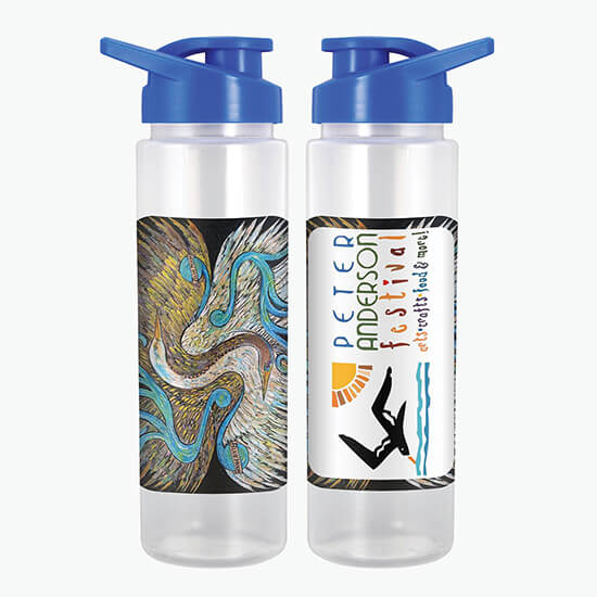 24 oz Full Color Grip Bottle with Flip Up Lid