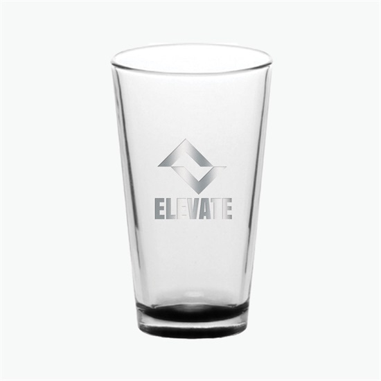 16 oz Clear Libbey Pint Glass with Colored Bottom - Engraved