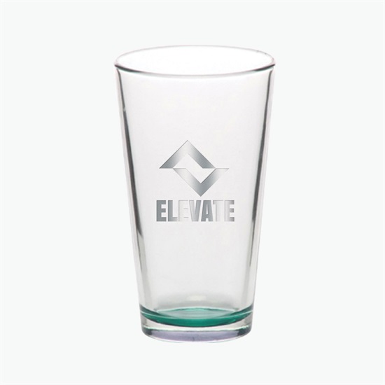 16 oz Clear Libbey Pint Glass with Colored Bottom - Engraved