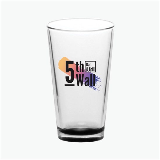 16 oz Clear Libbey Pint Glass with Colored Bottom - Full Color