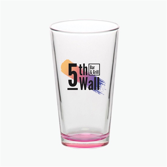16 oz Clear Libbey Pint Glass with Colored Bottom - Full Color