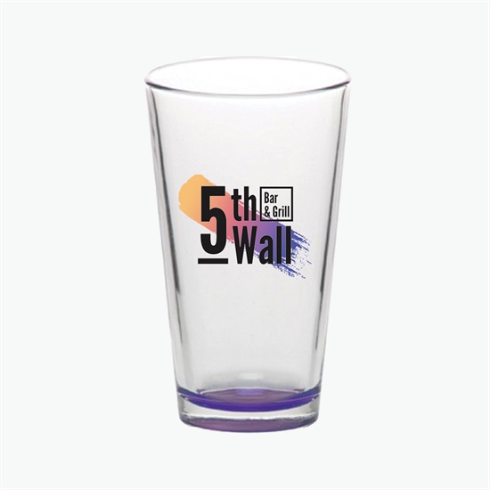 16 oz Clear Libbey Pint Glass with Colored Bottom - Full Color