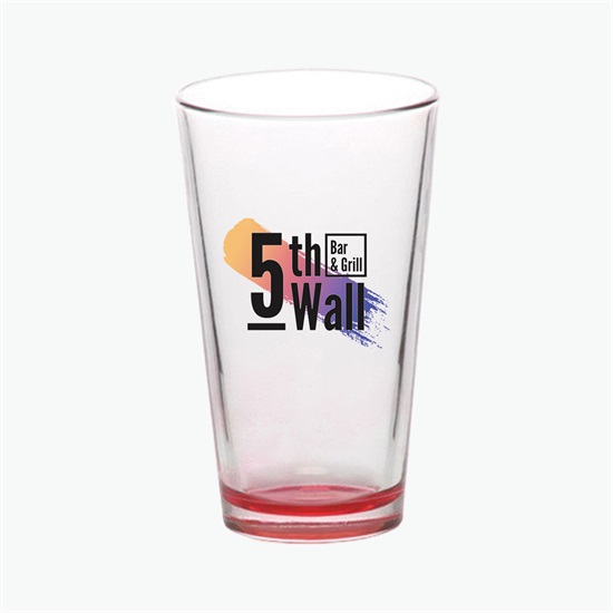 16 oz Clear Libbey Pint Glass with Colored Bottom - Full Color
