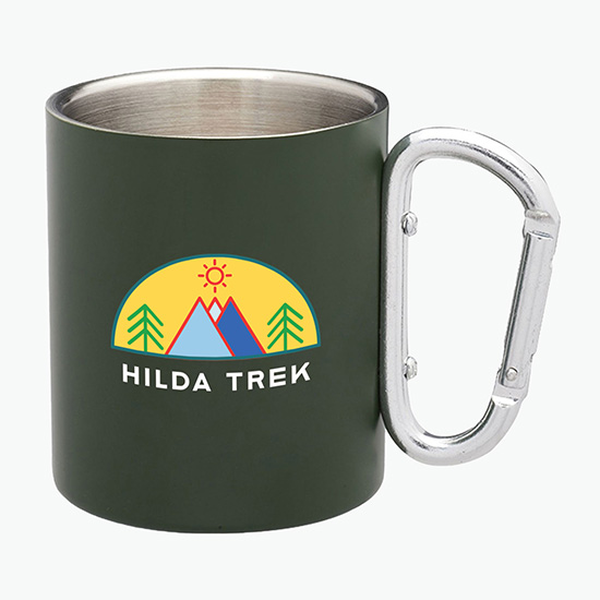 10 oz Stainless Mug with Carabiner Handle - Full Color