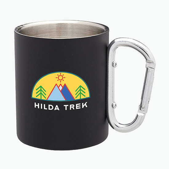 10 oz Stainless Mug with Carabiner Handle - Full Color