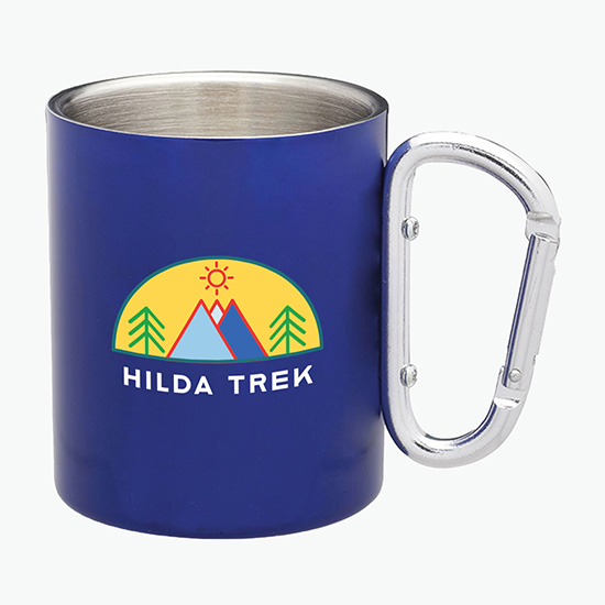 10 oz Stainless Mug with Carabiner Handle - Full Color
