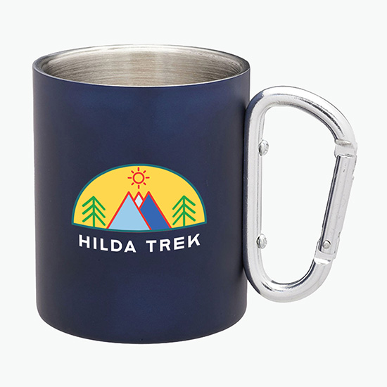 10 oz Stainless Mug with Carabiner Handle - Full Color