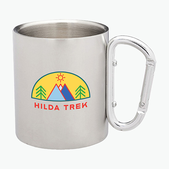 10 oz Stainless Mug with Carabiner Handle - Full Color